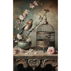 Antique Cage A1 Decoupage Paper | Vintage Birdcage Design for Shabby Chic Furniture Upcycling, French Country Decor | Three Yellow Goats