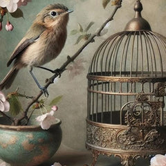 Antique Cage A1 Decoupage Paper | Vintage Birdcage Design for Shabby Chic Furniture Upcycling, French Country Decor | Three Yellow Goats