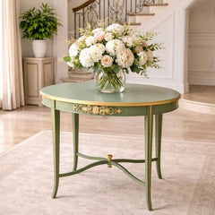 Antique Oval Occasional Table | Luxury Hand-Painted Table