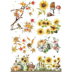 Artists First Transfer | Fall into Whimsy | Mint by Michelle & Grace on Design | Sunflower Transfer, Pumpkin Decal, Autumn Decor, Crafts