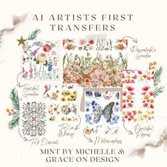 Artists First Transfer | Fanciful Garden | Mint by Michelle & Grace on Design | Floral Furniture Transfers, Wildflower Decal, Wall Stickers