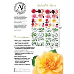 Artists First Transfer | Splendid Flora | Mint by Michelle & Grace on Design | Floral Furniture Transfers, Wildflower Decal, Wall Art, Craft