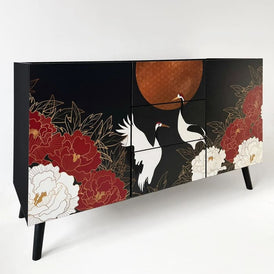 Bespoke Oriental Style Sideboard | Hand-Painted TV Console