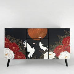 Bespoke Oriental Style Sideboard | Hand-Painted TV Console