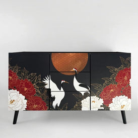 Bespoke Oriental Style Sideboard | Hand-Painted TV Console