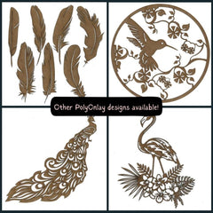Bird in a Heart Wood Shape S133 by PolyOnlay Precision Art