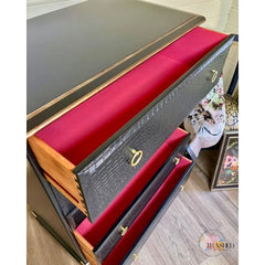 Black Crocodile Print Chest of Drawers | Upcycled Stag Tall