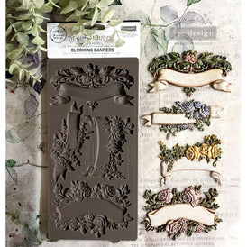 Redesign With Prima Blooming Banners Silicone Mould 5x10"