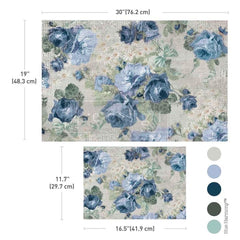 Blue Floral Decoupage Paper for Furniture | Meadow Melodies | Redesign with Prima Two-Pack