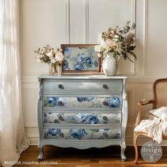 Blue Floral Decoupage Paper for Furniture | Meadow Melodies | Redesign with Prima Two-Pack