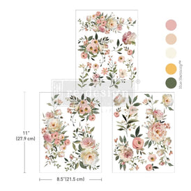 Blush Reverie Middy Transfer by Redesign with Prima featuring soft blush floral design for furniture upcycling