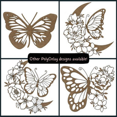 Butterfly and Flowers Wood Shape S102 by PolyOnlay Precision Art