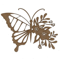 Butterfly and Flowers Wood Shape S105 by PolyOnlay Precision Art