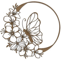 Butterfly and Flowers Wood Shape S108 by PolyOnlay Precision Art