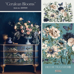 Cerulean Blooms Furniture Transfer by Redesign With Prima | 24” x 35” | Cerulean Blooms Collection