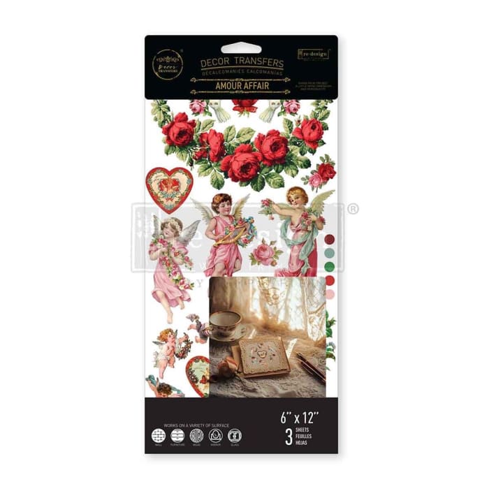 Cherub Rose Small Rub-On Transfer | Amour Affair | Redesign with Prima