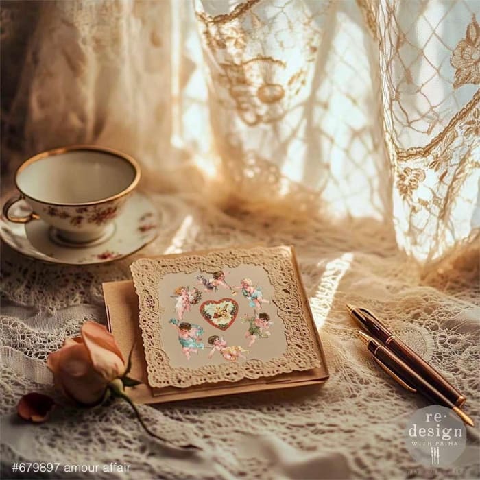 Cherub Rose Small Rub-On Transfer | Amour Affair | Redesign with Prima