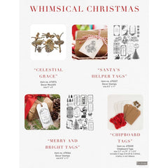 Merry and Bright Tags Clear Stamp by Redesign With Prima | 8.5” x 11” | Christmas Collection
