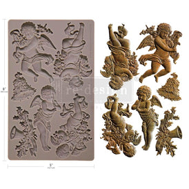 New! ANGELIC FLORAL NOEL Decor Mould by Redesign With Prima | 5" x 8" x 8mm