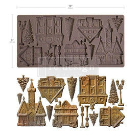 New! CHRISTMAS VILLAGE Decor Mould by Redesign With Prima | 5" x 10" x 8mm