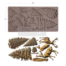 New! EVERGREEN CHRISTMAS MAGIC Decor Mould by Redesign With Prima | 5" x 10" x 8mm