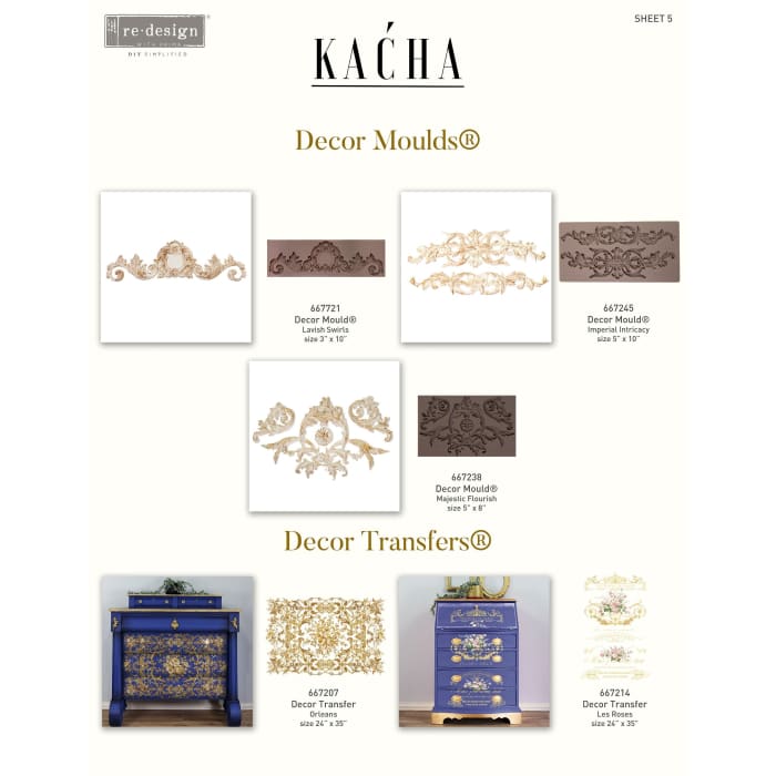 Kacha Imperial Intricacy Decor Mould by Redesign With Prima | 5” x 10” x 8mm
