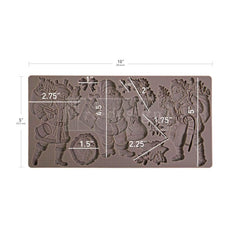 New! SANTAS HOLIDAY CHEER Mould by Redesign With Prima | 5" x 10" x 8mm