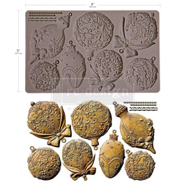 New! SHIMMERING HOLIDAY ORNAMENTS Decor Mould by Redesign With Prima | 5" x 8" x 8mm