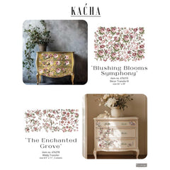 Blushing Blooms Symphony Furniture Transfer by Redesign With Prima | 24” x 35” | Kacha Collection