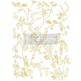 Kacha Gold Foil A Bird Song Furniture Transfer by Redesign With Prima | 18” x 24”