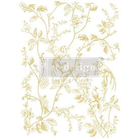 Kacha Gold Foil A Bird Song Furniture Transfer by Redesign With Prima | 18” x 24”