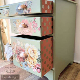 Prima Transfer | Rose & Rouge | Redesign With Prima | Pink Flower Decals, Floral Furniture Transfers, Rose Wall Art, Decor, Print