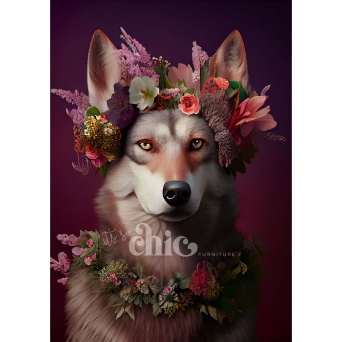 Floral Wolf Decoupage Paper by It’s So Chic Furniture Art | A1/A2/A3