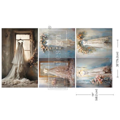 Whispers of White Decoupage Tissue Paper by Redesign With Prima 3pk | 19” x 30” | Bride to be Collection