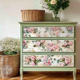 Rosy Reverie Double Decoupage Tissue Paper Set by Redesign With Prima | 19” x 30” & A3 (11.7” x 16.5”)