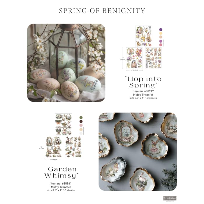 Easter Bunny Middy Transfer | Garden Whimsy | Redesign With Prima Rub On