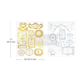 ÉCLAT DE MATIN H2O Transfer Redesign With Prima 8.5x11” | Gold & Silver Label Waterslide Decals