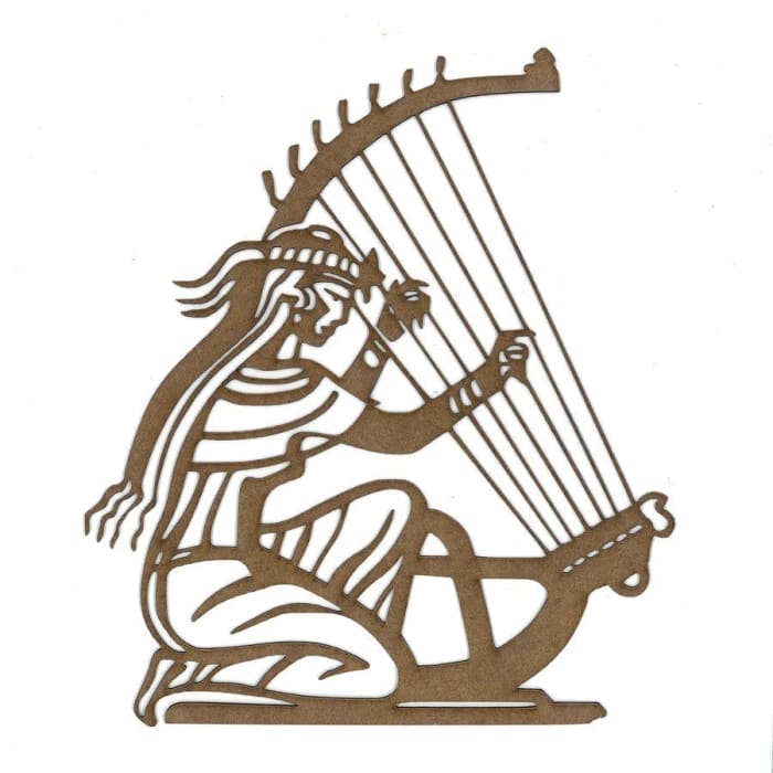Egyptian Harpist Wood Shape S139 by PolyOnlay Precision Art