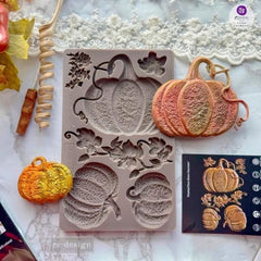 FALLING FOR FALL Mould | Redesign With Prima | 5" x 8" | Pumpkin Mould for Upcycling Furniture, Autumnal Craft Projects & Cake Decorating