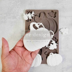 FALLING FOR FALL Mould | Redesign With Prima | 5" x 8" | Pumpkin Mould for Upcycling Furniture, Autumnal Craft Projects & Cake Decorating