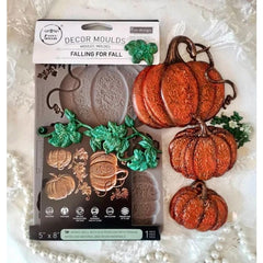 FALLING FOR FALL Mould | Redesign With Prima | 5" x 8" | Pumpkin Mould for Upcycling Furniture, Autumnal Craft Projects & Cake Decorating