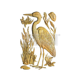 Examples of unpainted appliqués created from Feathered Stillness silicone mould by Redesign with Prima for furniture and craft projects