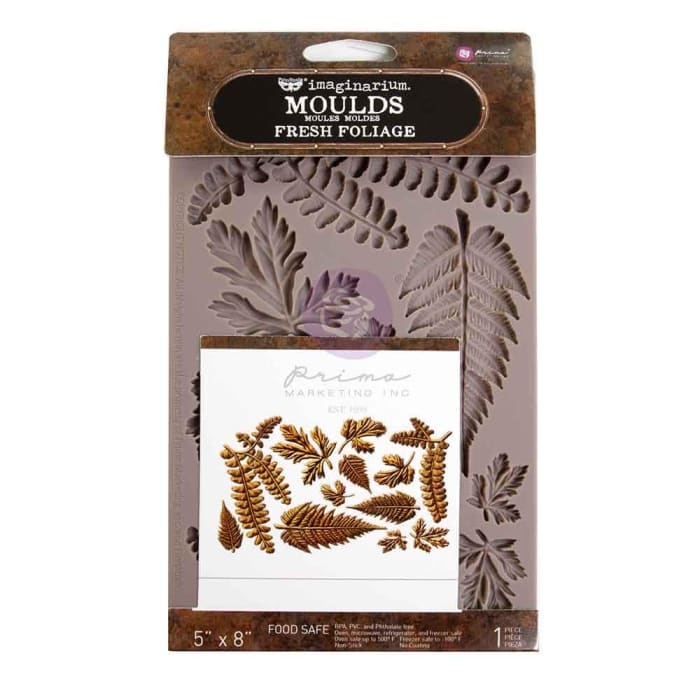 FRESH FOLIAGE Silicone Mould, Finnabair & Prima Marketing 5x8"