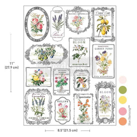 Floral Botanical Labels H2O Transfer | Whispers & Petals | Redesign with Prima Waterslide Decal