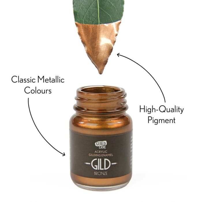 GILD Bronze Paint | Metallic Gilding Enamel 30ml | Guild Lane | True Bronze Metal Finish, High Pigment, Fast Drying, Fade-Resistant