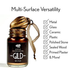 GILD Bronze Paint | Metallic Gilding Enamel 30ml | Guild Lane | True Bronze Metal Finish, High Pigment, Fast Drying, Fade-Resistant