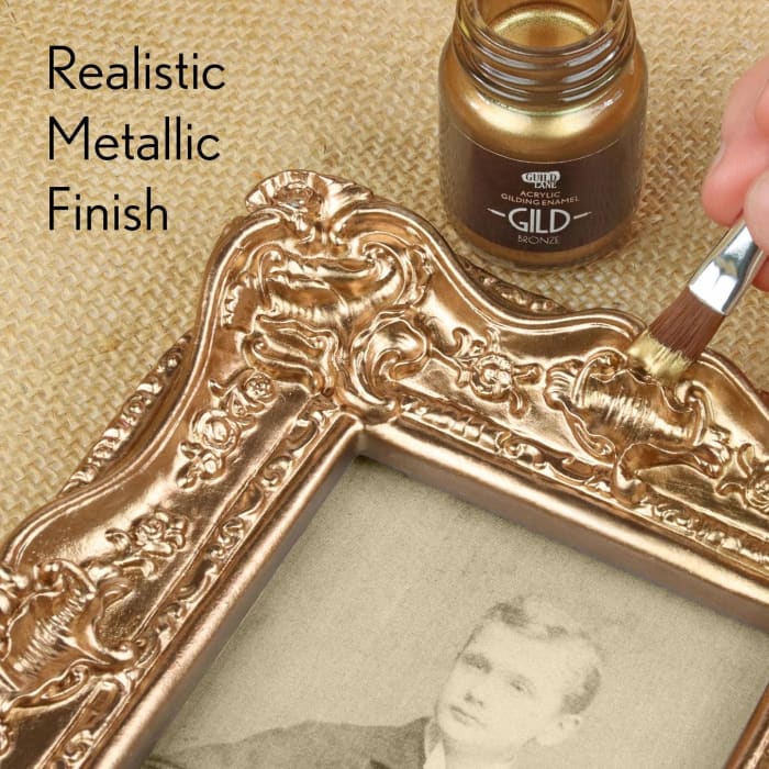 GILD Bronze Paint | Metallic Gilding Enamel 30ml | Guild Lane | True Bronze Metal Finish, High Pigment, Fast Drying, Fade-Resistant