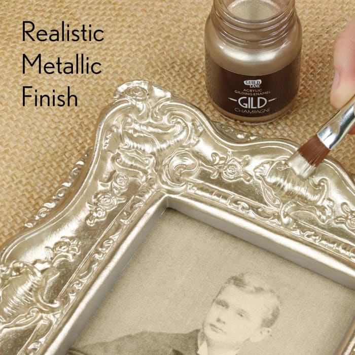 GILD Champagne Paint | Metallic Gilding Enamel 30ml | Guild Lane | True Champagne Metal Finish, High Pigment, Fast Drying, Fade-Resistant