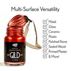 GILD Copper Paint | Metallic Gilding Enamel 30ml | Guild Lane | True Copper Metal Finish, High Pigment, Fast Drying, Fade-Resistant