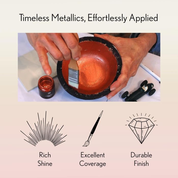 GILD Rose Gold Paint | Metallic Gilding Enamel 30ml | Guild Lane | True Rose Gold Metal Finish, High Pigment, Fast Drying, Fade-Resistant